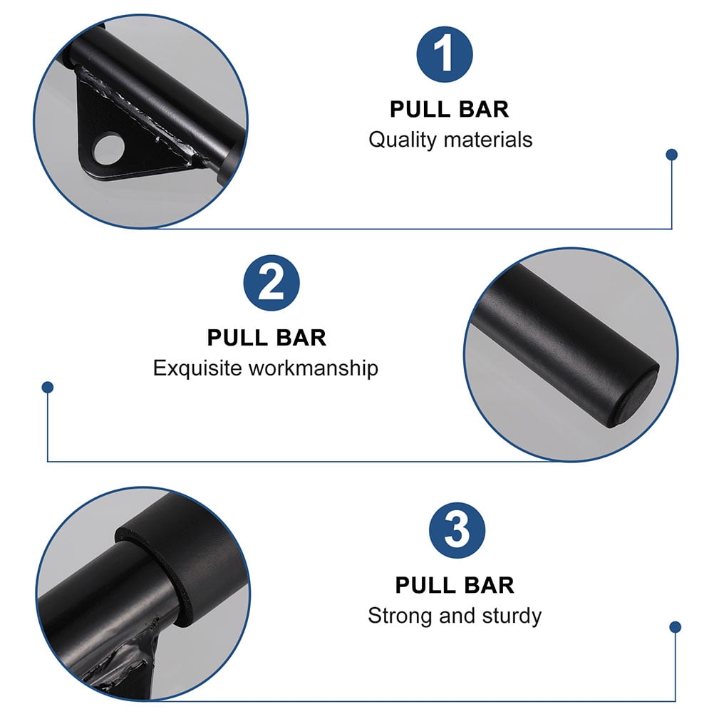 PENIKOKO 2-Pack Black Steel Straight Bar for Cable Machine, Gym Workout, Strength Training, Muscle Building Equipment