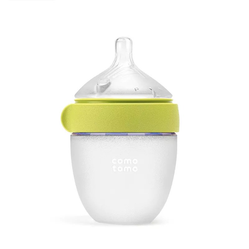 Silicone Baby Bottle Gen 2, Green, 5 fl oz, BPA-Free Infant Feeding Bottle with Soft Silicone Nipple, Wide Neck Design, Anti-Colic Baby Bottle, Easy-Grip Reusable Bottle for Infants