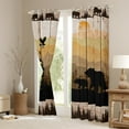 thumbnail image 5 of Erosebridal Black Bear Window Curtains,Rustic Brown Woodland Hunting Animal Curtains & Drapes,Countryside Wooden Board Blackout Curtains,Bears Birds Pine Mountain Curtains for Living Room,52x84 inch, 5 of 6