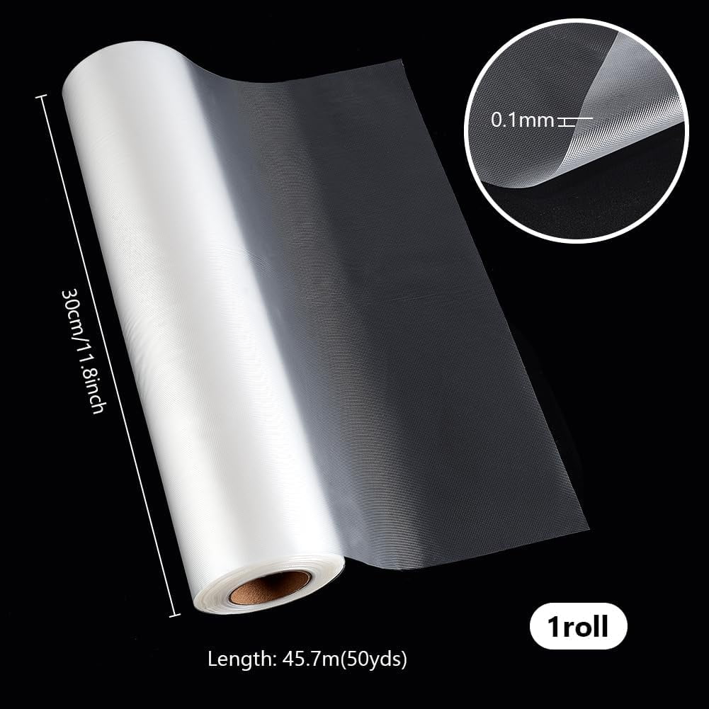 Cloth 11.8 inch x 50 Yard Water Embroidery Stabilizer Clear Water Soluble Stabilizer Film Transparent Wash Away Topping for Embroidery Machine Hand Sewing Towels Cloth