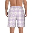 thumbnail image 3 of Naloa Floral Purple Buffalo Plaid Men's Beach Shorts, Surfing shorts, Swim trunks, Quick Dry Swim Trunks for Surfing Beach Fun - X-Large, 3 of 9