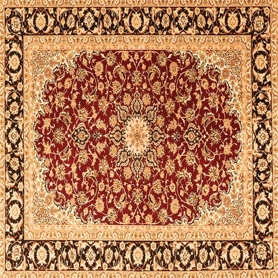 Ahgly Company Indoor Square Persian Orange Traditional Area Rugs, 8' Square