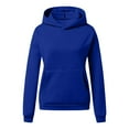 thumbnail image 5 of Scyoekwg Sweatshirt for Women Trendy Classic Solid Colors Long Sleeve Essentials Hoodie Pullover Tops Hooded Neck Pullover Sweatshirt Casual Hoodie Tops Ladies Sweatshirts Blue XL, 5 of 5