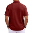 thumbnail image 5 of Hsovts Polo Shirts for Men Cotton Pique Short Sleeve Summer T-Shirts Business Casual Collared Moisture Wicking Golf Shirts Wine L, 5 of 8