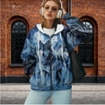 thumbnail image 2 of Uorisanigo Blue Wolf Hoodie Oversized Sweatshirt Size XS Lightweight Fashion Long Sleeve Zip Hoodies Long Sleeve Polyester Fall Fashion Outfits, 2 of 7