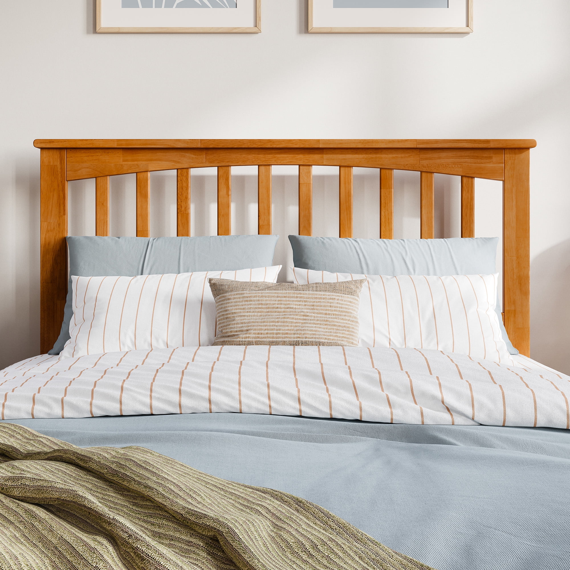 AFI Mission Full Solid Wood Headboard, Light Toffee