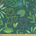thumbnail image 2 of Botanical Fabric by the Yard, Tropical Toucan Birds on Jungle Tree Branches Palm Monstera Plant, Decorative Upholstery Fabric for Chairs & Home Accents, Dark Teal Mustard and Pink by Ambesonne, 2 of 5