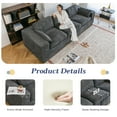 thumbnail image 6 of YODOLLA 110" Oversized Boneless Couch for Living Room,Cloud Sectional Sofa with Fluffy Corduroy Seat Cushions, 3 Seater Upholstered Floor Sofa, No Assembly Required, Grey, 6 of 10