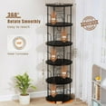 thumbnail image 5 of Flycity Rotating Bookshelf,3 Tier -5 Tier Spinning Bookshelf Tower,360° Display Unique Round Bookcase,Floor Standing Corner Revolving Bookshelf Storage Organizer for Home Study Office Furniture, 5 of 9