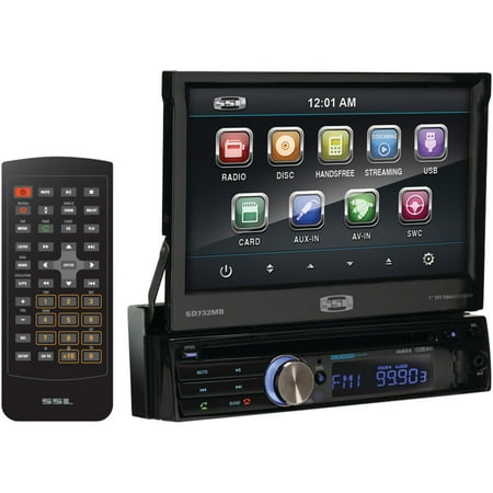 SOUNDSTORM SD732MB 7" Single-DIN Motorized Flip-Out Touchscreen Multimedia Receiver (Bluetooth(R)-Enabled)