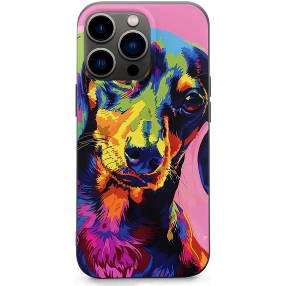 Colorful Dachshund Dog Pop Art Protective Phone Case Ultra Slim Case Shockproof Phone Cover Shell Compatible with iPhone 13 Mini iPhone 13 iPhone 13 Pro iPhone 13 Pro Max