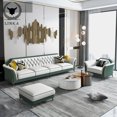 thumbnail image 2 of Light luxury furniture American  modern minimalist living room leather sofa combination My Lux Decor Round, 2 of 6