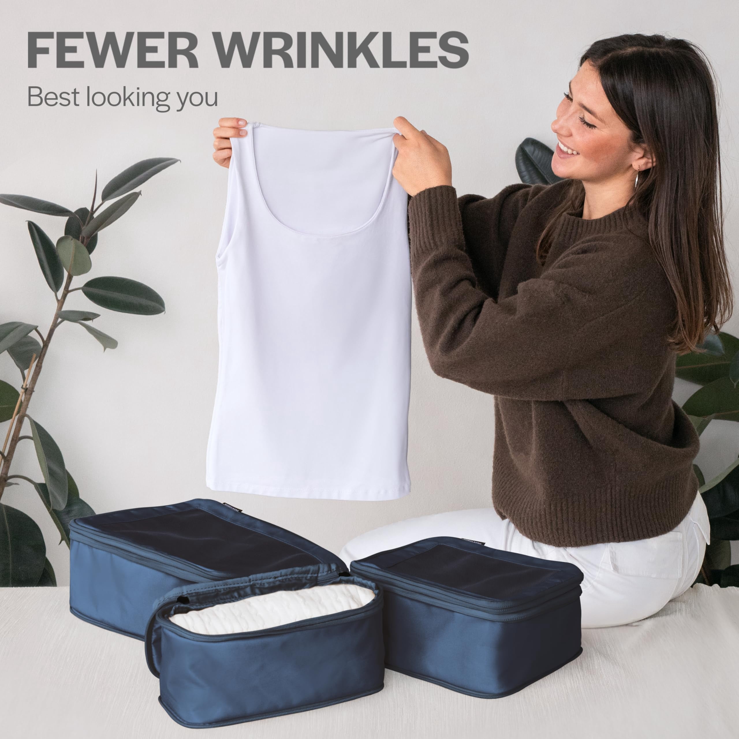 Travel Packing Cubes Dark Blue 2-Pack Luggage Organizer Bags