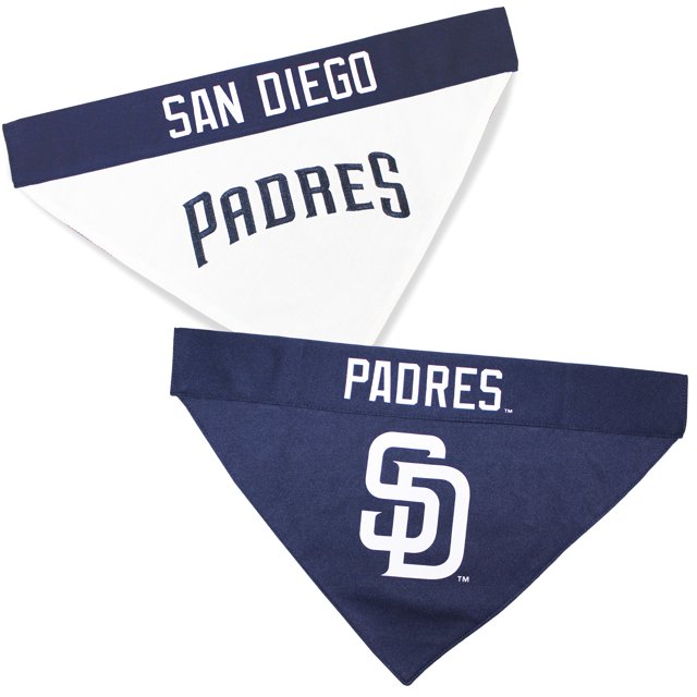 Pets First PAD-3217-L-XL MLB San Diego Padres Reversible Pet Bandana, Large/X-Large, MLB Team Color