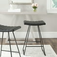 thumbnail image 2 of SAFAVIEH Akito Rectangle Backless Counter Stool, Black (Set of 2), 2 of 8