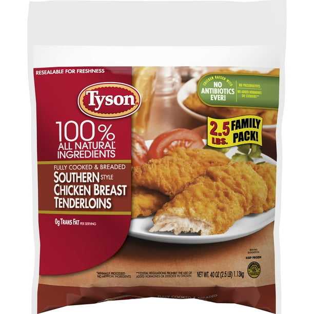Tyson® Fully Cooked Southern Style Chicken Tenders, 40 oz. (Frozen) - Walmart.com - Walmart.com