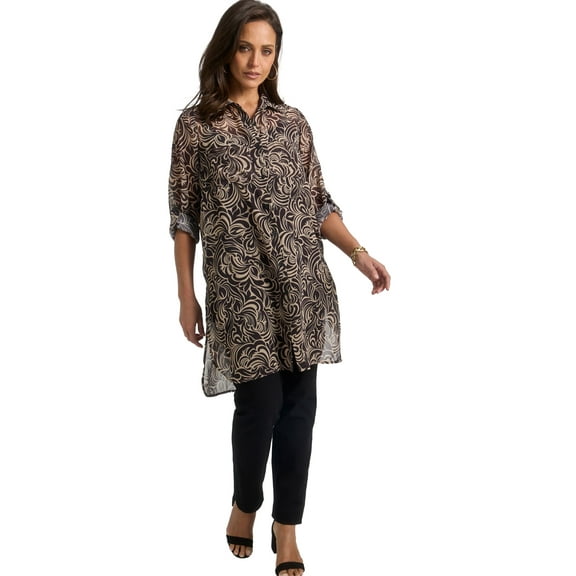 Jessica London Women's Plus Size Sheer Georgette Mega Tunic