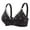 Black, variant on Ramiter Bras for Women Comfort Ring Cup Women Underwear Plus Button Bra Full Size Breathable No Gathers Steel Front Bra 40,Black