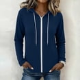 thumbnail image 2 of Hoodies for Women Baeitkot Women's Fashion Solid Color Casual Long Sleeve Tops Blouse Sweatshirts Zipper Hooded Thin Jacket, 2 of 6