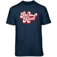thumbnail image 1 of Teelocity Be Kind Retro Graphic T-Shirt (Small - Standard Fit, Navy Red Art), 1 of 4