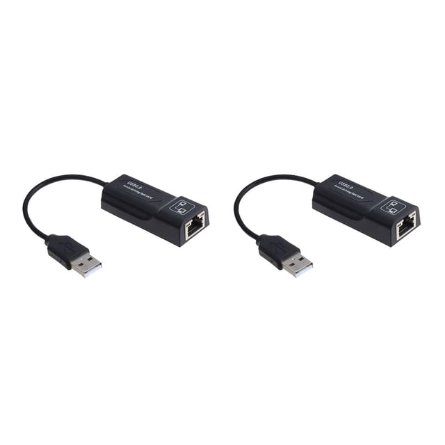 yingyy Adaptateur Ethernet PC USB2.0 Carte Réseau USB Lan Adaptateur Réseau USB vers 10/100 Mbps Noir 2Ensemble