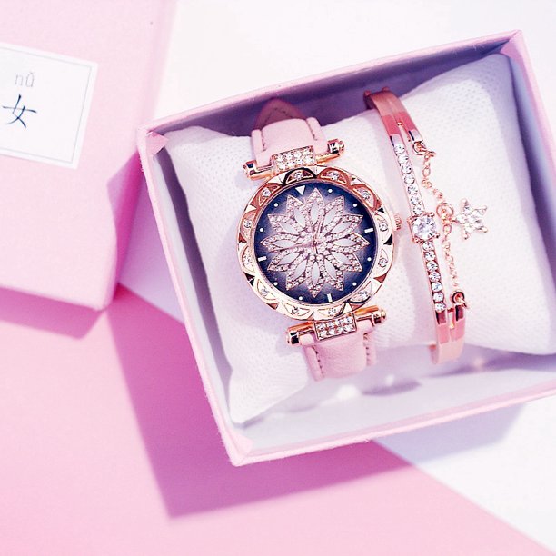 Relojes Casuales De Cuarzo Con Diamantes De Flores Para Mujer Accesorios De Moda