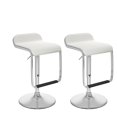 thumbnail image 2 of CorLiving Tabouret de Bar Réglable en Faux Cuir Blanc avec Repose-Pieds - Ensemble de 2, 2 of 11