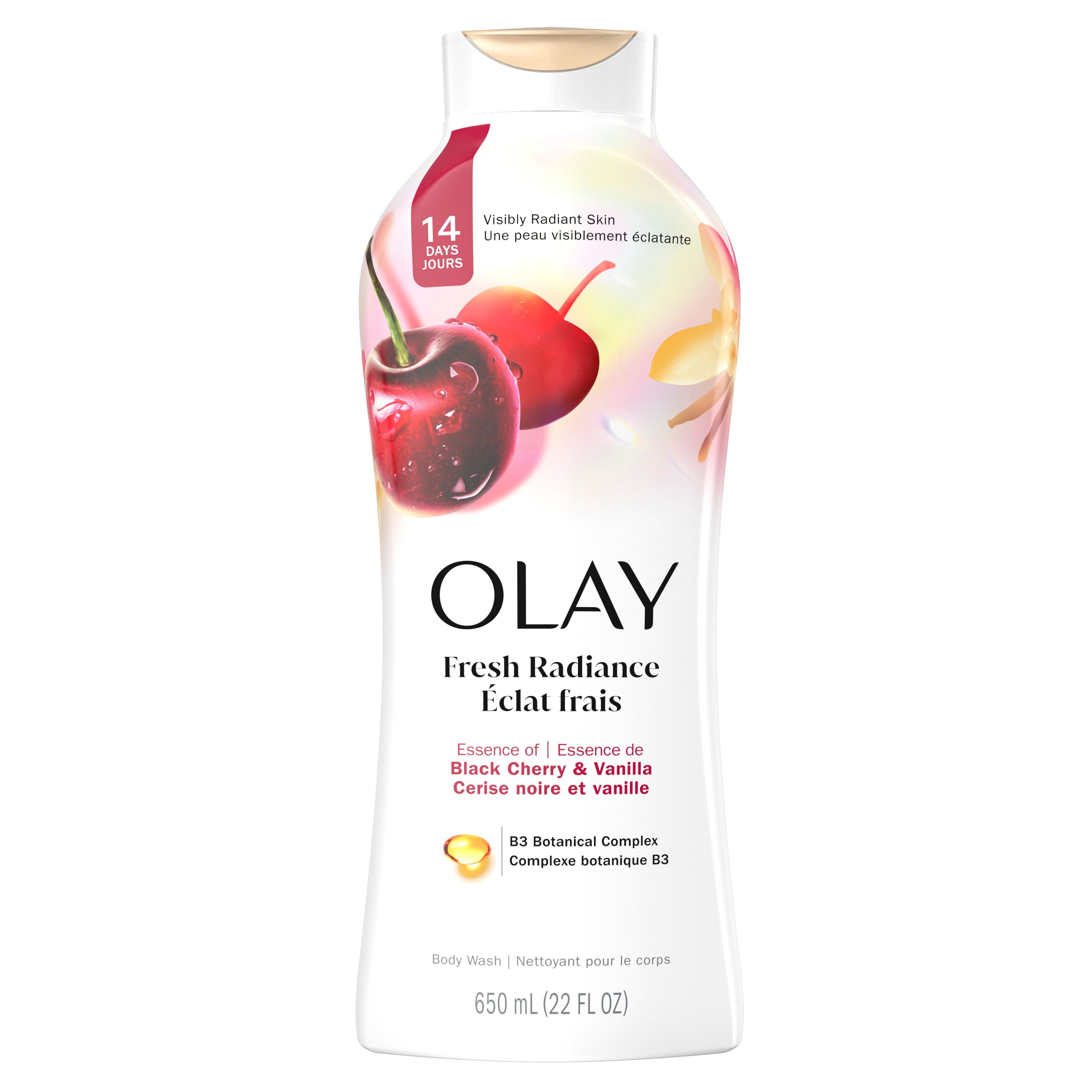 Nettoyant pour le corps Olay Éclat frais avec essence de cerise noire et de vanille