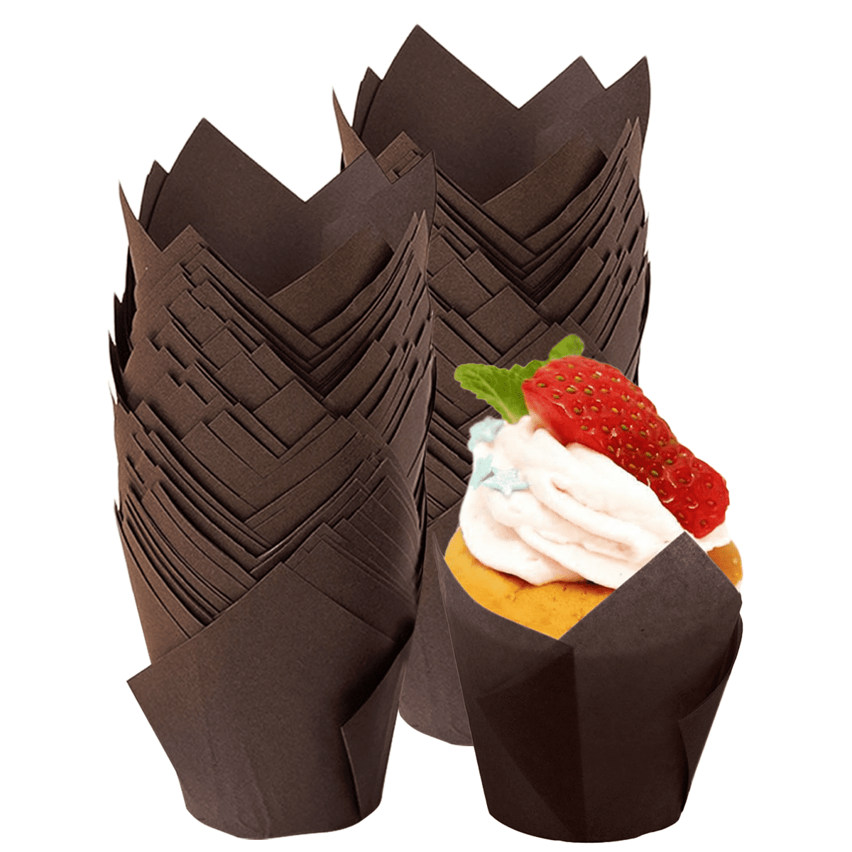 Moules À Muffin En Papier Revêtus Noir 50 Mm X 30 Mm 50 Pièces Papier