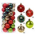 thumbnail image 1 of Bola de árbol de Navidad de 30 piezas, adornos pintados de plástico galvanizado, decoración de forma especial para el hogar, decoración de fiesta de Navidad, 2024, 1 of 4
