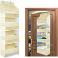 thumbnail image 1 of Over Door Organizer with Dustproof Cover  Behind Door Storage 4 Large Pockets and 6 Side Pockets  Front Door Organizer for Diapers, 1 of 7