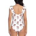 thumbnail image 6 of Yiaed Different Mushrooms Print Women's Ruffled One Piece Swimsuit V Neck Swimwear Slimming Monokini for Woman-X-Large, 6 of 8