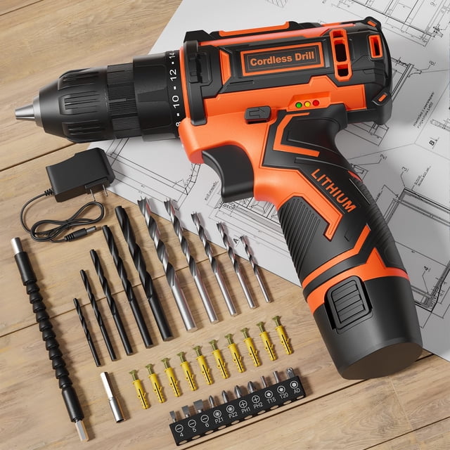 Juego de taladros inalámbricos VIWKO, destornillador eléctrico de 12 V, 25+1 par