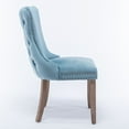 thumbnail image 4 of Dining Chairs A&A Furniture,Upholstered Wing-Back Dining Chair with Backstitching Nailhead Trim and Solid Wood Legs,Set of 2, Light Blue,SW8809LB, KD,Fabric Dining Chairs, 4 of 16