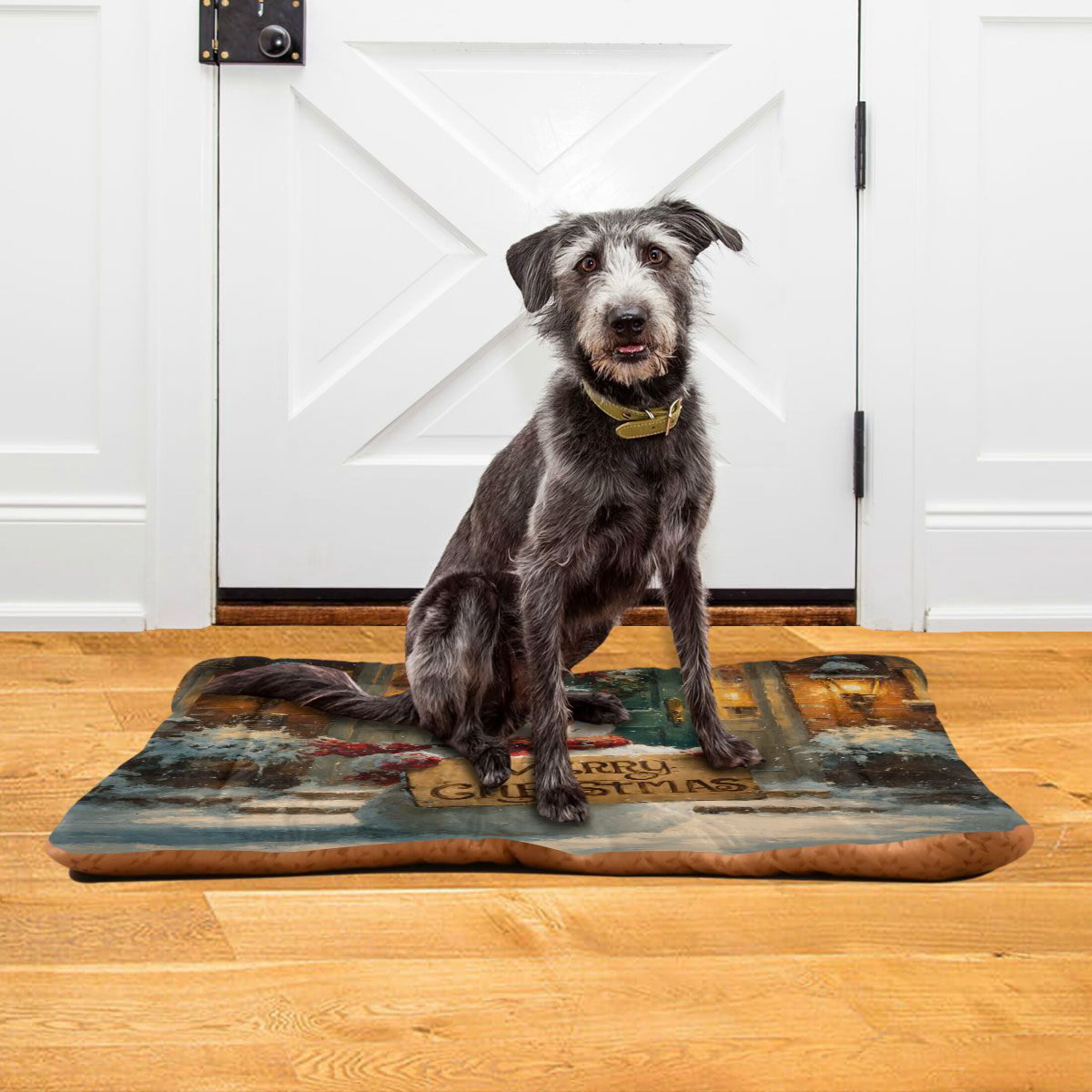 Qxltty Cute Snowman Ped Pad Wear-resistant and Hard to Bite Through Sleeping Pad for Small Medium Large Dogs Winter Pet Bed 36×24in