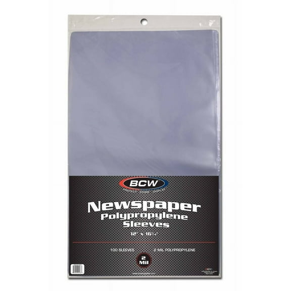 BCW 1-SSLV-NP-12X16 Newspaper Sleeves - 12X16