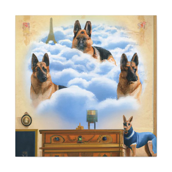 Fierce German Shepherd Guarding - Canvas