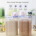 thumbnail image 3 of 2L Rice Storage Container with Measuring Cup Transparent Sealed Food Storage Container for Grains Soy Snacks Pet Food in Kitchen Pantry Refrigerator, 3 of 8