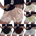 thumbnail image 2 of Qingpeng Womens Satin Silk Boxers Shorts Y2k Lace Trim Mini Pajama Shorts Low Rise Lounge Slip Sleepwear Bottoms, 2 of 5