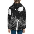 thumbnail image 6 of Naloa Futuristic Moonlit Cityscape Teenage Zipper Hoodie, Long Sleeve Zip Up Hoodies Casual Jackets Tops for 7-12 Years-Medium, 6 of 6