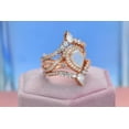 thumbnail image 3 of Luxury Natural Moonstone Ring Set, 2Ct Pear Cut Moonstone Ring Set, Rose Gold Ring Unique Curved Marquise Cut Ring, Size 6, 3 of 3