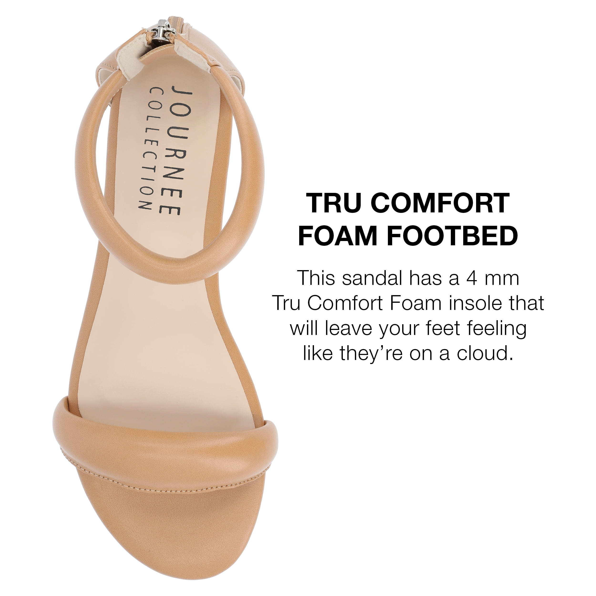 Journee Collection Womens Peytonn Back Heel Zip Ankle Strap Sandals
