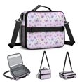 thumbnail image 5 of Butterfly and Lavender Pink Pattern Insulated Lunch Bag with Shoulder Strap and Bottle Holder,Bento School Lunch Bag Box,11x9.5x3.5 Inches, 5 of 5