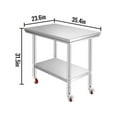 thumbnail image 2 of VEVORbrand Stainless Steel Work Table 36x24 Inch with 4 Wheels Commercial Food Prep Worktable with Casters Heavy Duty Work Table for Commercial Kitchen Restaurant, 2 of 9