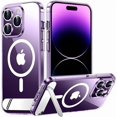 thumbnail image 1 of Funda con Soporte Magnético invisible, Delgada Mate, para iPhone 14 Pro Max, Soporte Transparente, 1 of 7