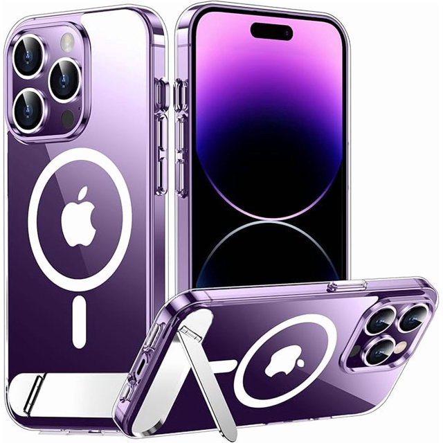 Funda con Soporte Magnético invisible, Delgada Mate, para iPhone 14 Pro Max, Soporte Transparente