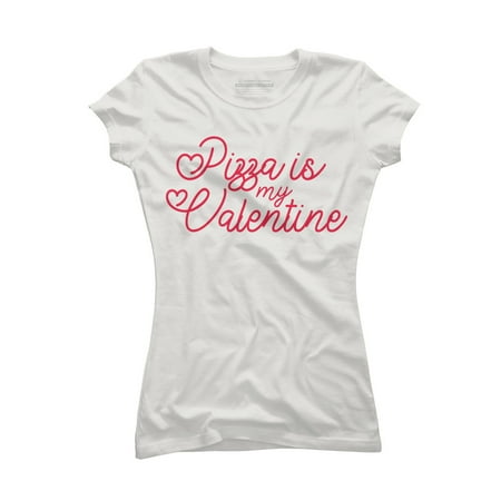 

Pizza is my valentine day Juniors Athletic Heather Cream Graphic Tee - Design By Humans M