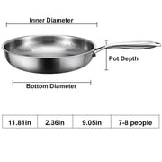 Fazipu 11.8 in Titanium Hammered Pan Pro with Lid, Multifunctional Ultra-Durable Scratch-Resistant Non Stick, Even Heating For Cooking (XL)