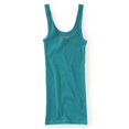 thumbnail image 1 of Aeropostale - Camiseta sin mangas elástica acanalada para mujer, verde, extra pequeña Aeropostale Camiseta sin mangas, 1 of 2