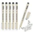 thumbnail image 1 of Uxcell 6Pcs Bolígrafos de Tinta Fina, Bolígrafos Micro Negros de 0.9mm con Tinta Archival a Prueba de Agua para Dibujo Técnico de Acuarela y Caricaturas, 1 of 6